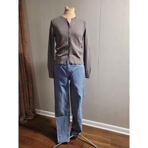 Banana Republic - XS Women's Grey Cotton Blend Button Down Cardigan